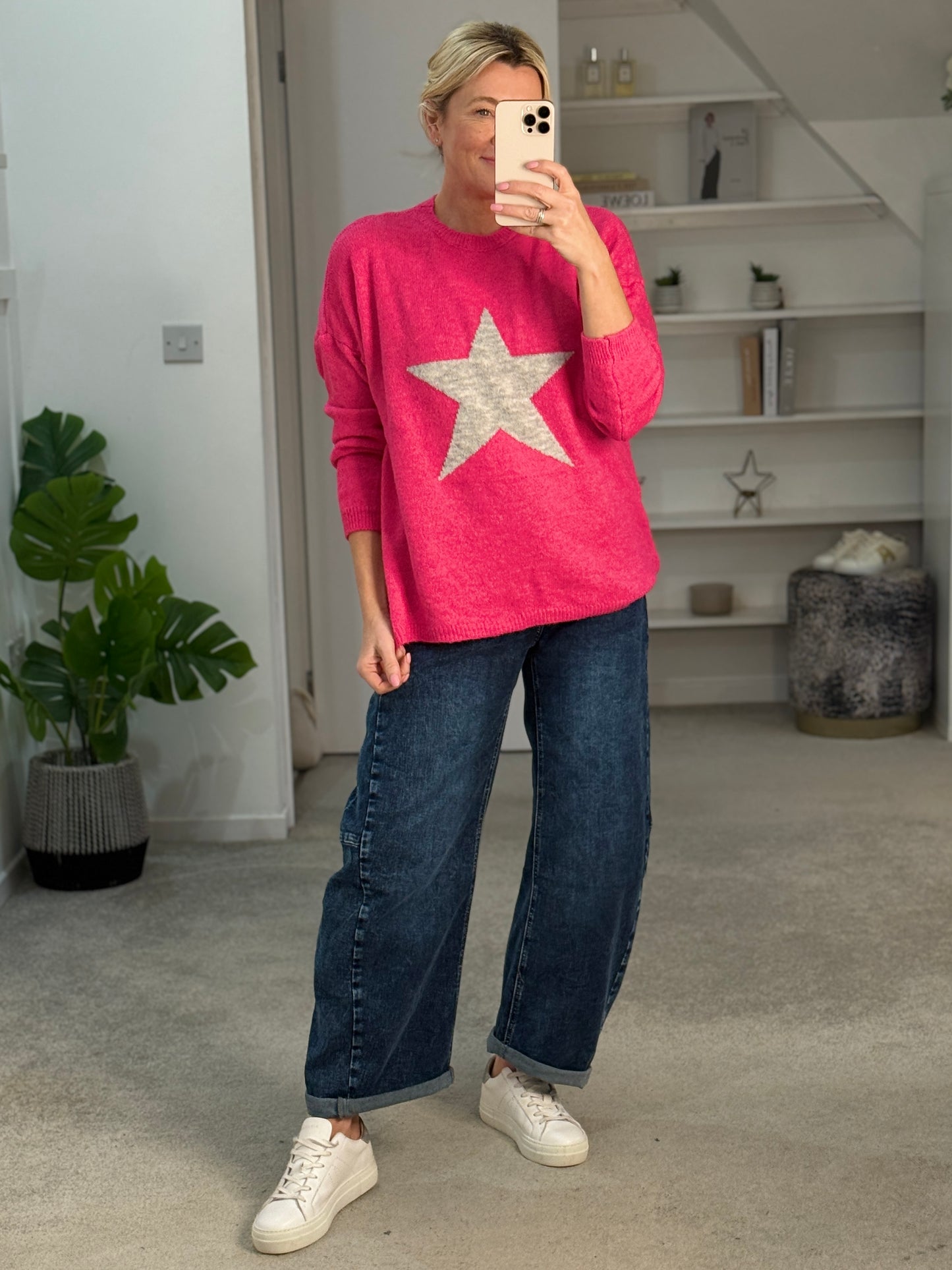 Denim Blue/Pink Star Jumper