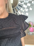 Black Frill Sleeve Top