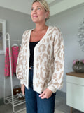 Neon Pink/Oatmeal Leopard Cardigan