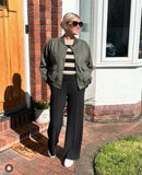 Navy Luxe Wide Leg Trousers
