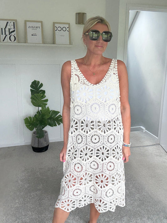 Black Crochet Vest Dress