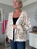 Khaki/Light Grey Leopard Cardigan