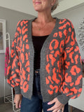 Neon Pink/Oatmeal Leopard Cardigan