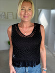 Black Crochet Bella Top