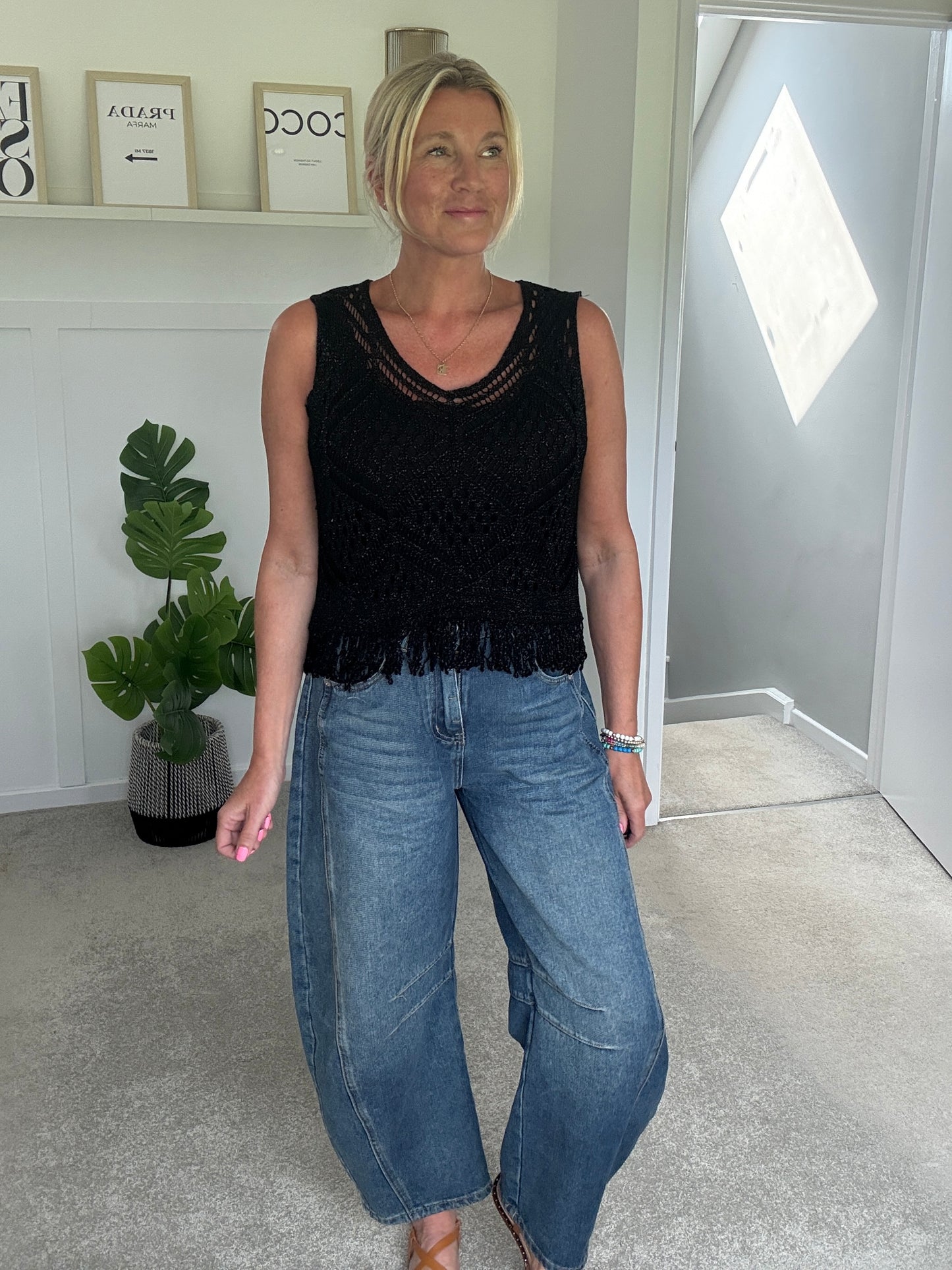 Black Crochet Bella Top