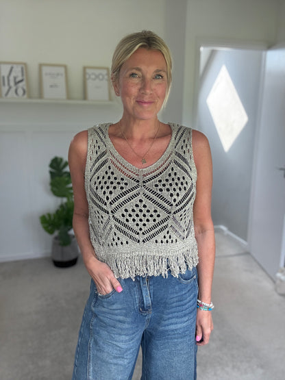 Black Crochet Bella Top