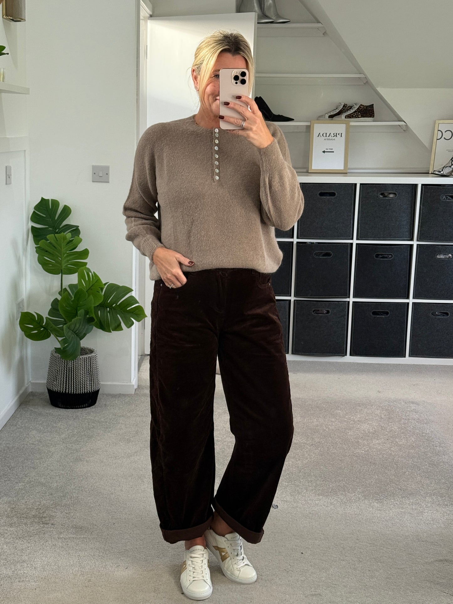 Barrel Leg Cords | Chocolate & Black