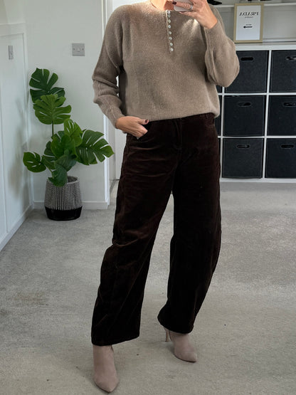 Barrel Leg Cords | Chocolate & Black