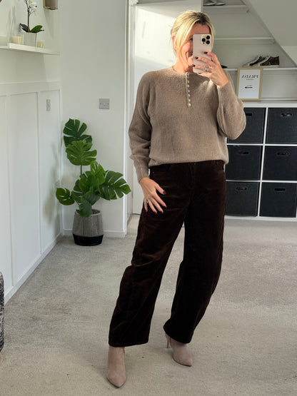 Barrel Leg Cords | Chocolate & Black