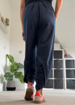 Navy Slim Barrel Cargo Joggers