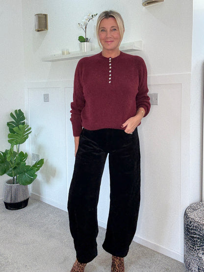 Barrel Leg Cords | Chocolate & Black