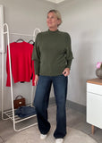 Khaki Bishop Sleeve Jumper