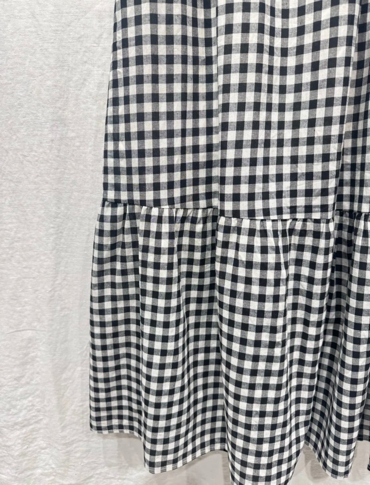 Black/White Gingham Bardot Maxi Dress