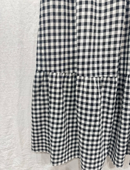 Black/White Gingham Bardot Maxi Dress