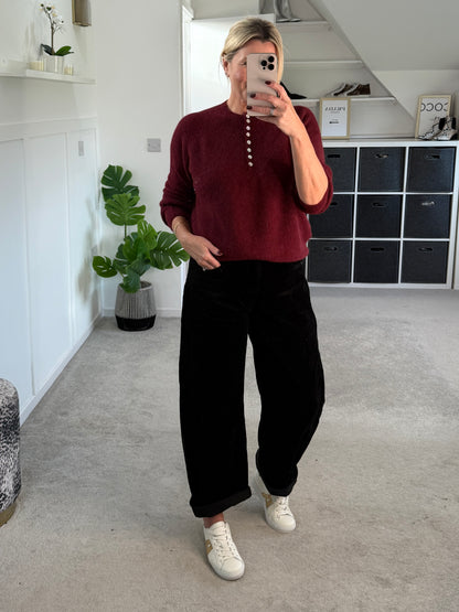 Barrel Leg Cords | Chocolate & Black