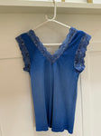 Cobalt Blue Lace V Neck Vest Top