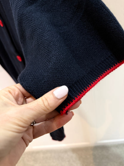 Beige/Black Contrast Button S/S Cardigan