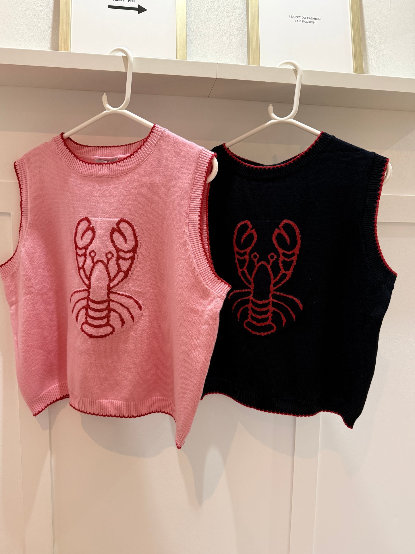 Navy/Red Lobster Motif Tank Top