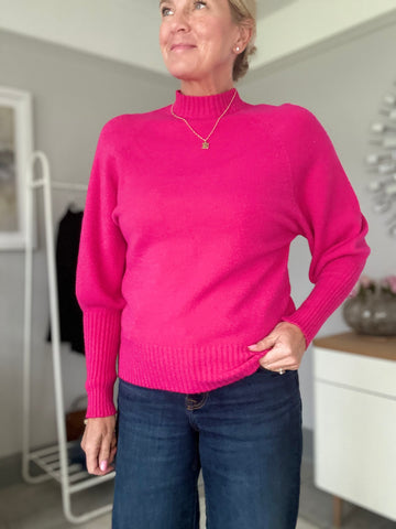 Hot Pink Bishop Sleeve Jumper