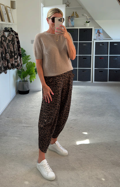 Mocha Fluffy S/S Jumper