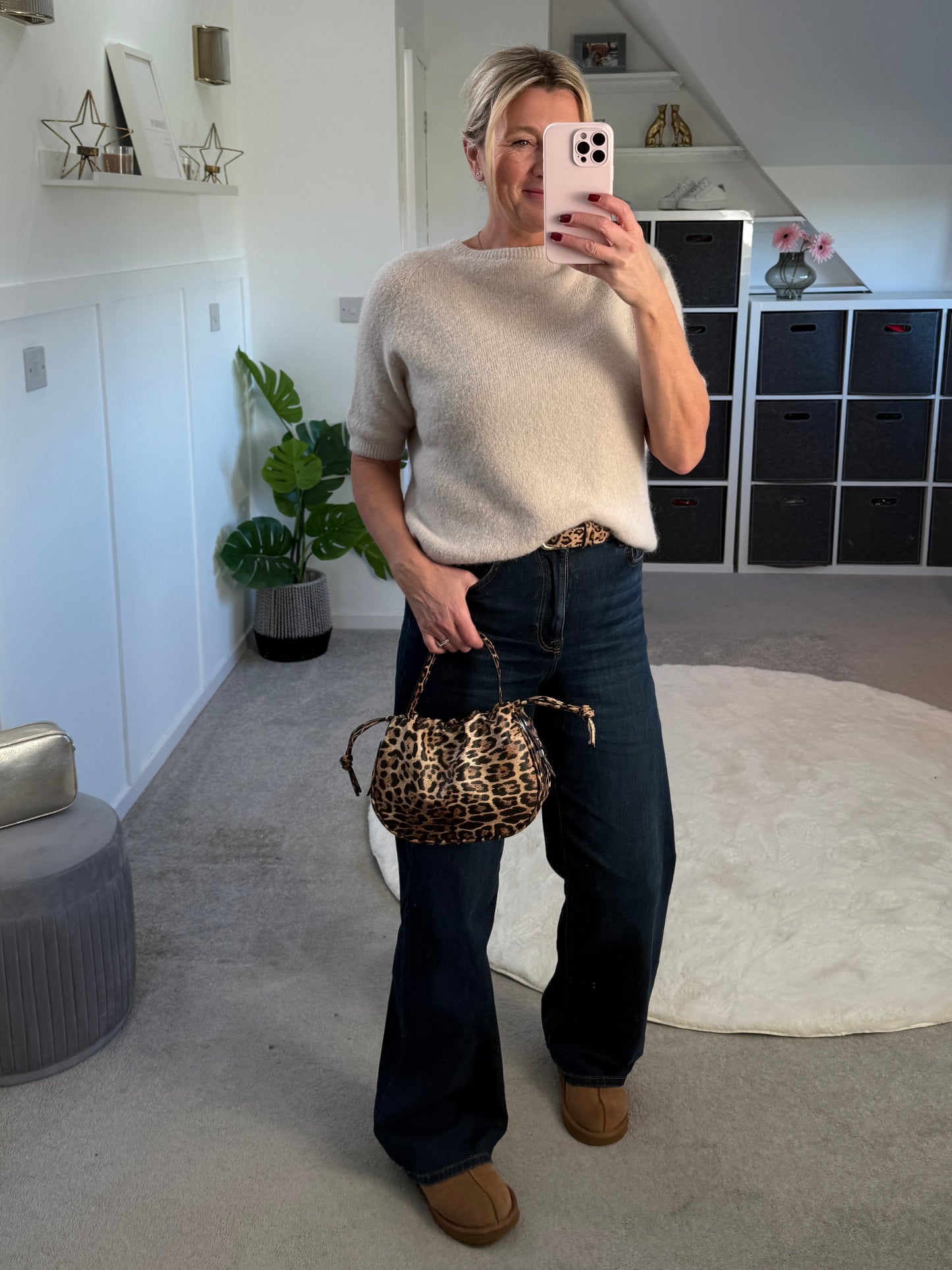 Oatmeal Fluffy S/S Jumper