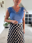 Cobalt Blue Lace V Neck Vest Top