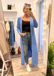 Cornflower Blue Soft Long Cardigan
