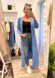Cornflower Blue Soft Long Cardigan