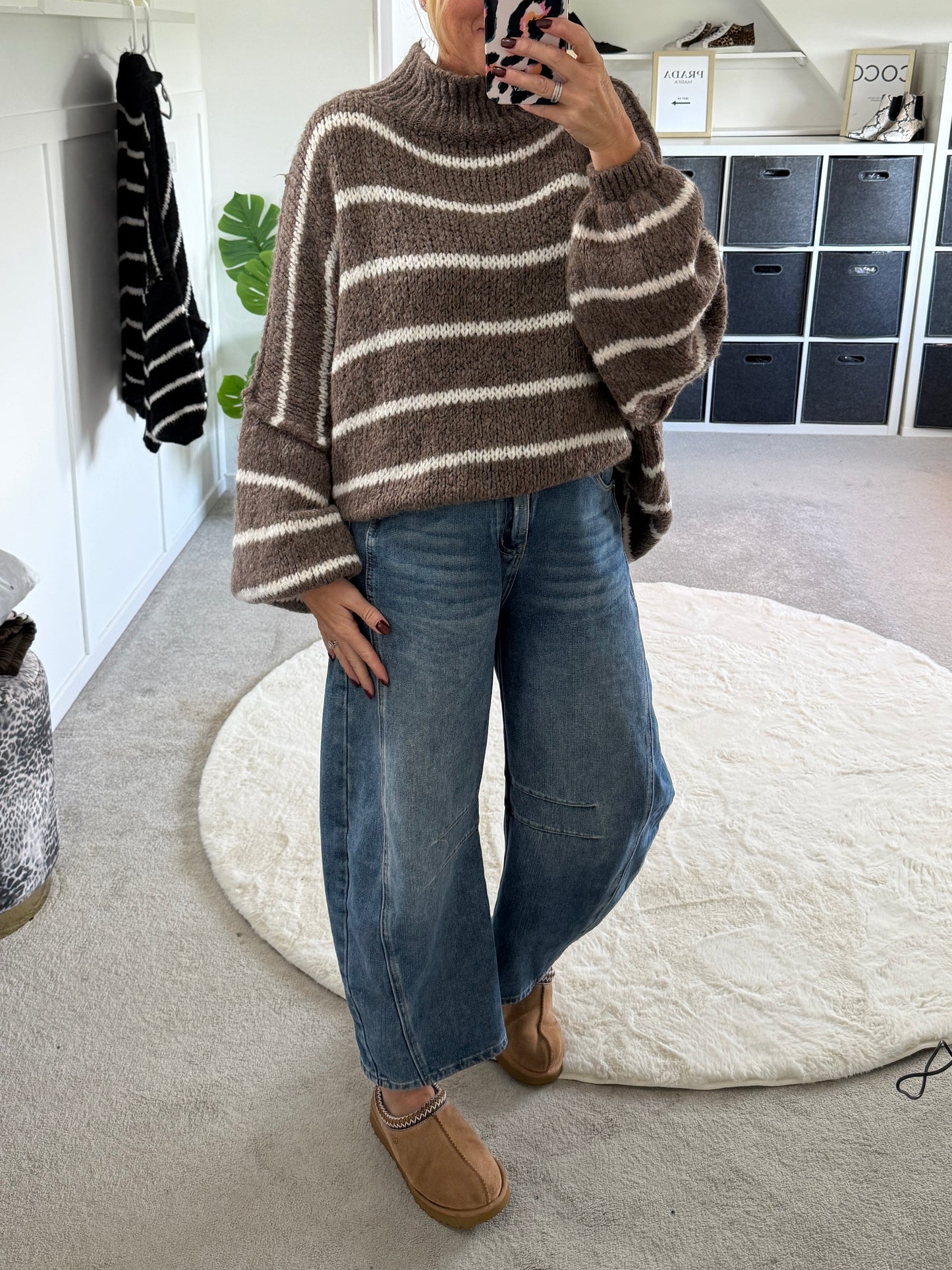 Mocha/Oatmeal Slouchy Jumper