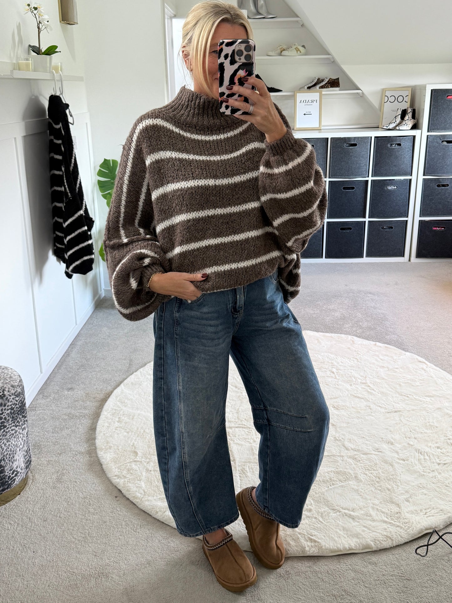 Mocha/Oatmeal Slouchy Jumper