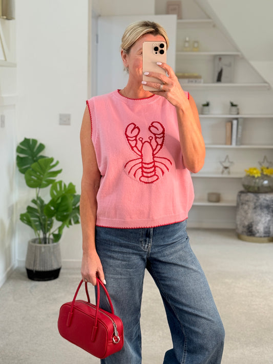 Pink/Red Lobster Tank Top