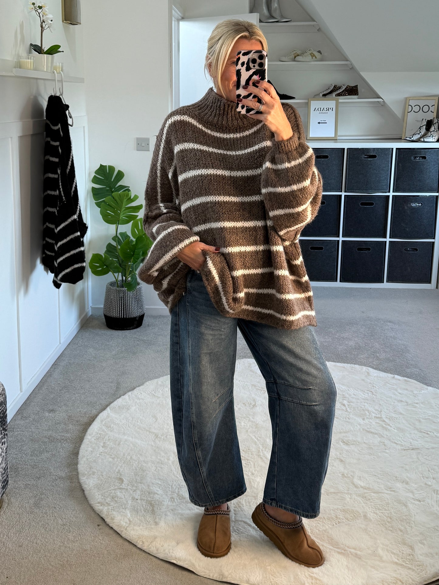 Mocha/Oatmeal Slouchy Jumper