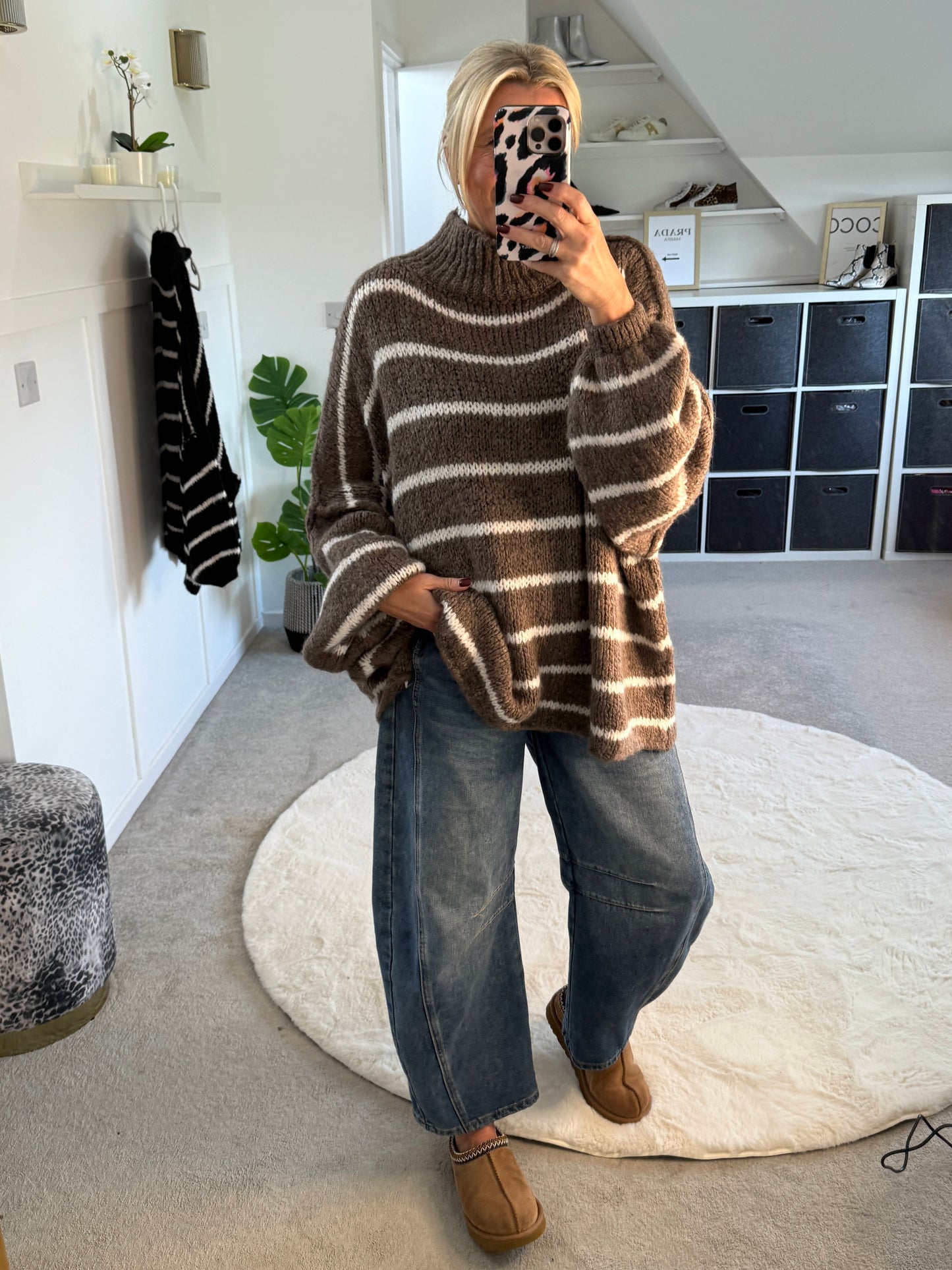 Mocha/Oatmeal Slouchy Jumper