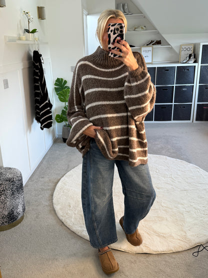 Mocha/Oatmeal Slouchy Jumper