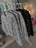 Silver Sequin Bomber Jacket
