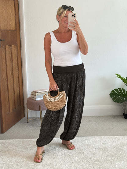 Animal Print Balloon Leg Trousers