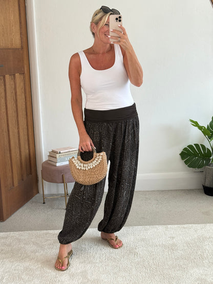 Animal Print Balloon Leg Trousers