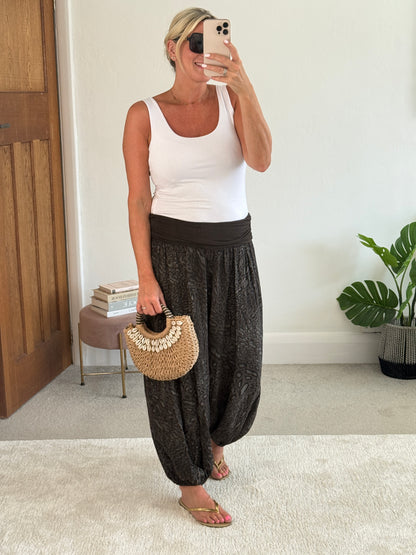 Animal Print Balloon Leg Trousers