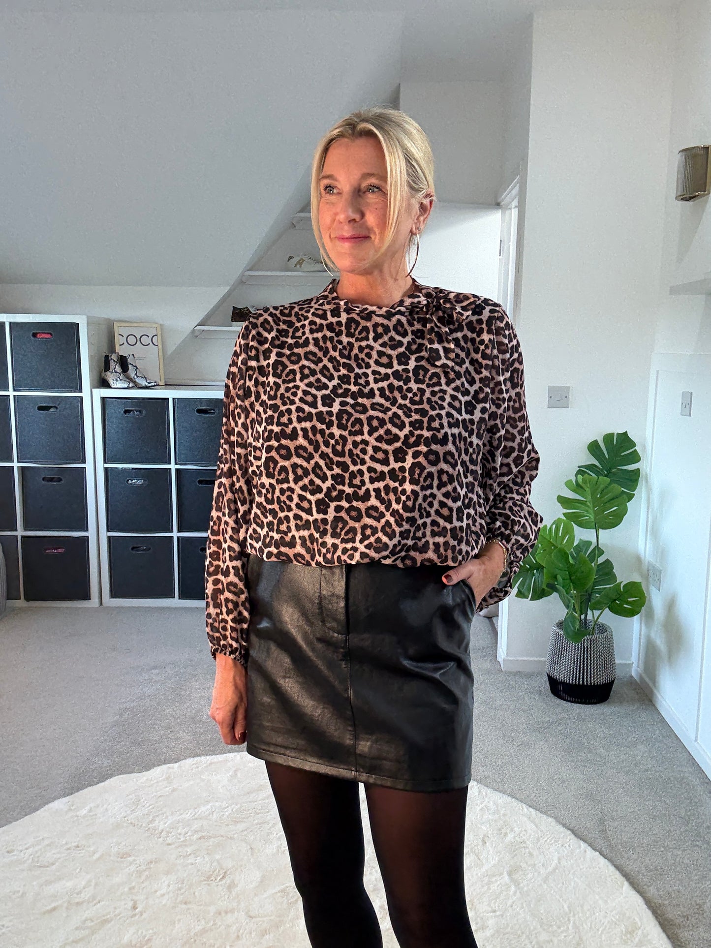 Ella Leopard Bow Blouse