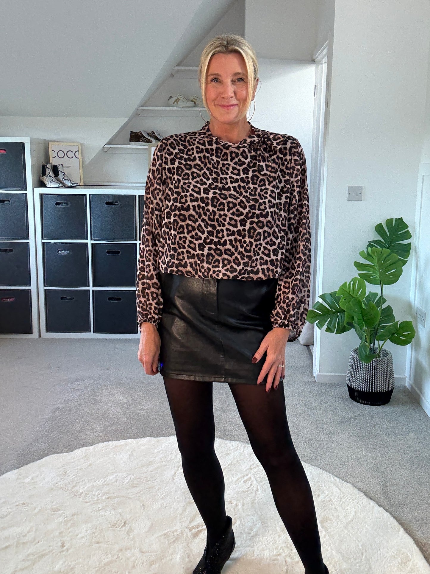 Ella Leopard Bow Blouse