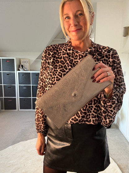 Ella Leopard Bow Blouse