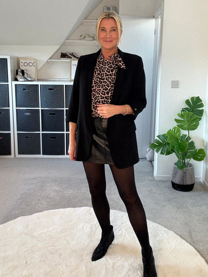 Ella Leopard Bow Blouse