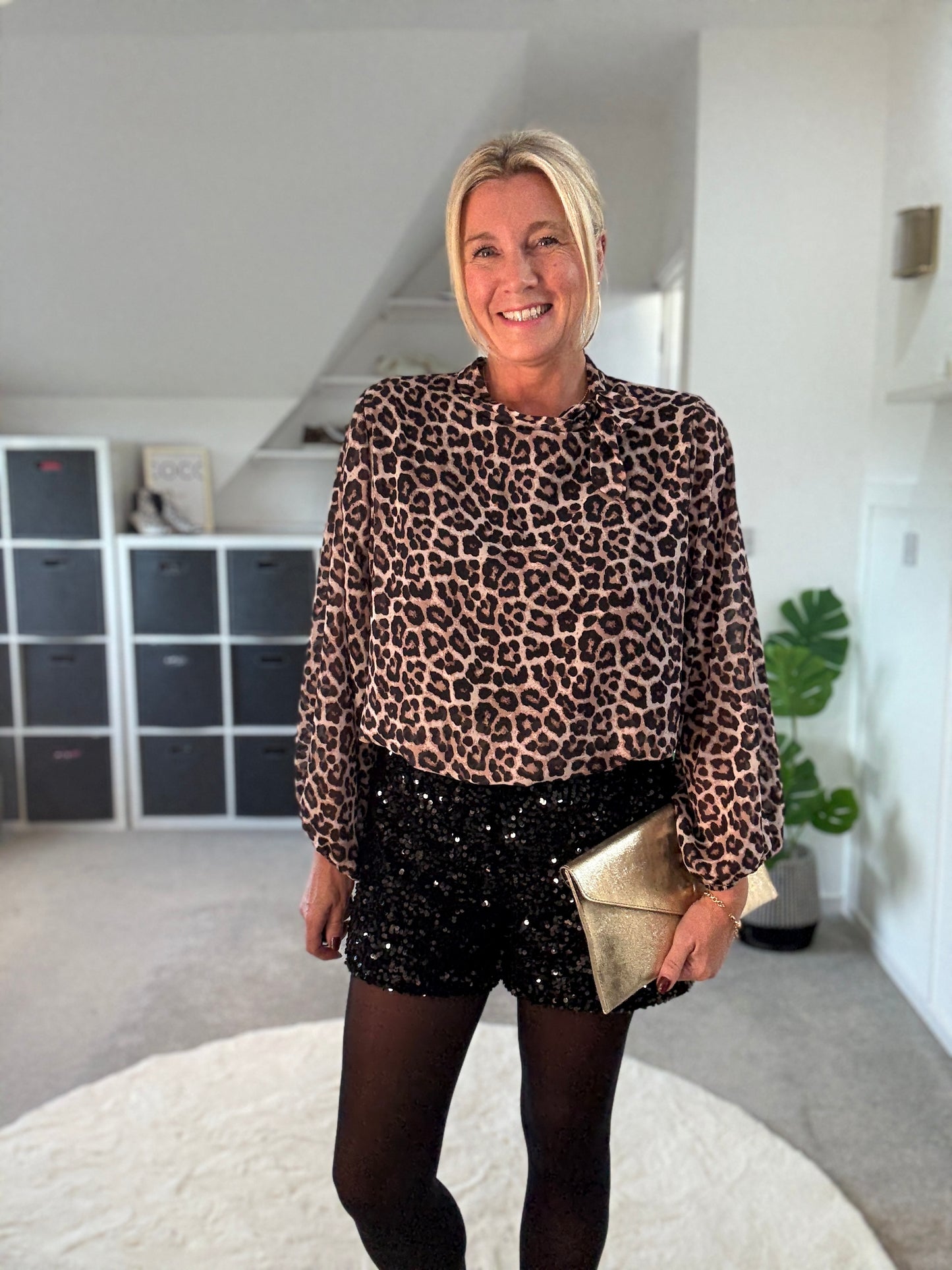 Ella Leopard Bow Blouse