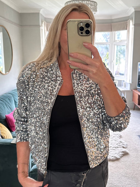 Silver deals sparkly jacket