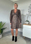 Leopard L/S V Neck Dress