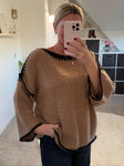 Charcoal Contrast Stitch Cosy Jumper