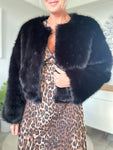 Black Faux Fur Short Jacket