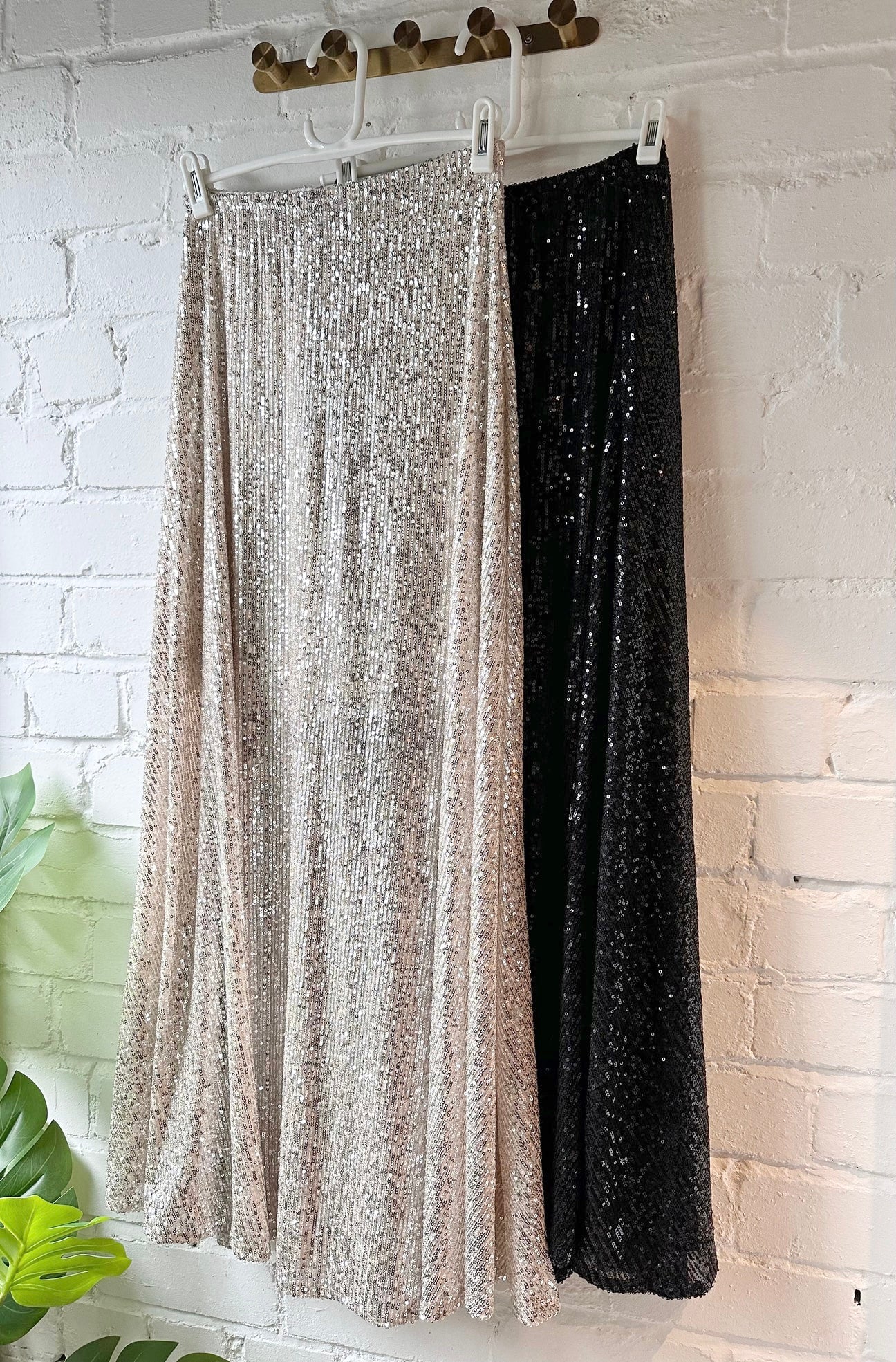 Black Sequin Maxi Skirt