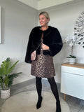 Black Faux Fur Short Jacket