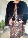 Black Faux Fur Short Jacket